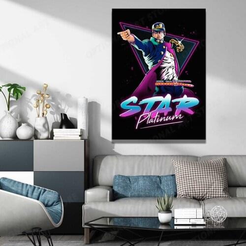 Platinum Warrior Jotaro Kujo Star Platinum Poster Canvas Wall Art Painting Decor Pictures Bedroom Study Home Decoration Prints