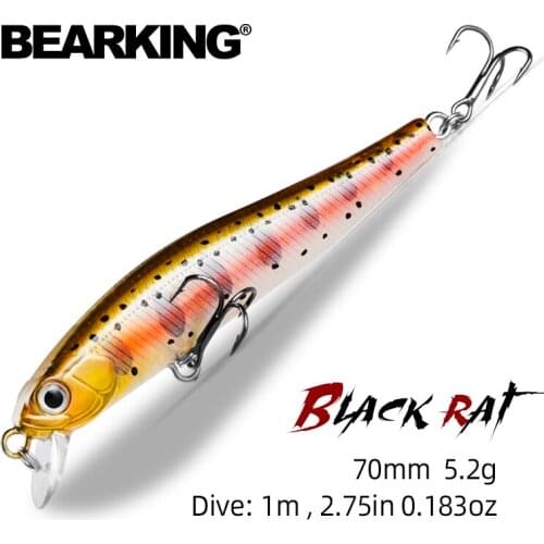 BEARKING hot model 70mm 5.2g professional quality magent weight fishing lures minnow crank Artificial Bait Tackle