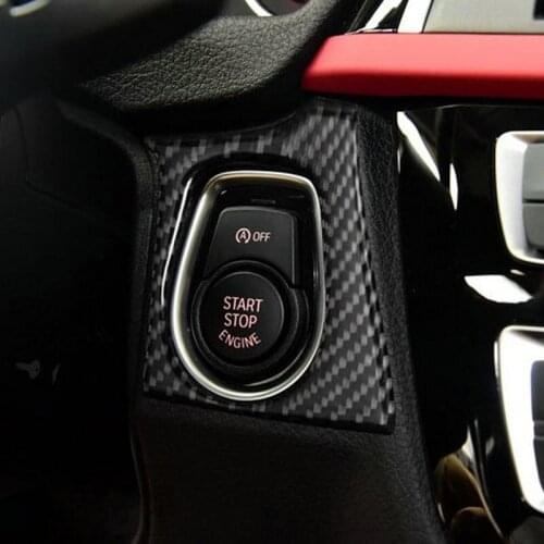 SBTMY Car engine start stop button carbon fiber decorative frame for BMW 3 Series 4 Series 3GT f30 f34 320i 320li 2013-2019