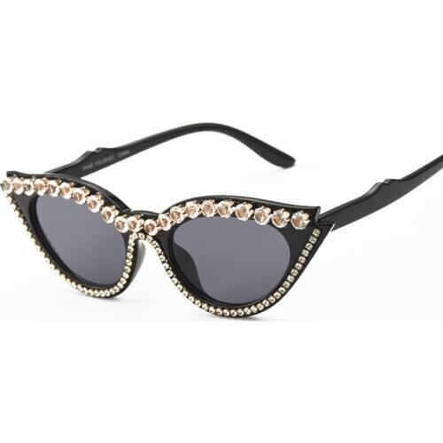 Top Brand Designer Crystal Cat Eye Sunglasses Women Rhinestone Vintage Party Sexy Rays UV400 Sun Glasses Fashion Cool