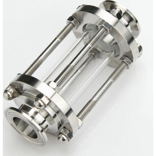 Tri Clamp Clover Flow Sight Glass Diopter Pipe 102mm Sanitary 304 Stainless Steel Fitting For Home Brew Diary Product