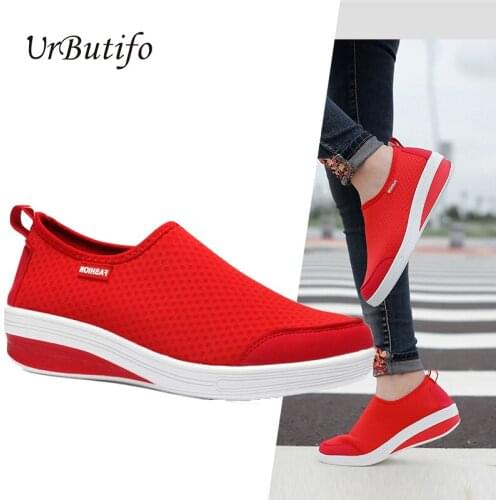 Urbutifo Female Brand Sneakers Summer Light Women Shoes Breathable Mesh Anti Slip Flats for women chaussure femme Size 35-41