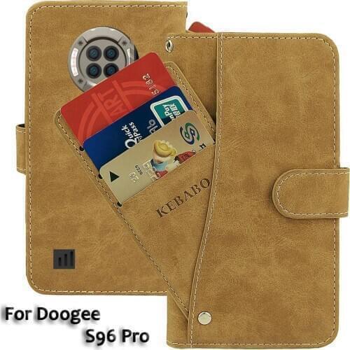 Vintage Leather Wallet Doogee S96 Pro Case 6.22" Flip Luxury Card Slots Cover Magnet Phone Protective Cases Bags
