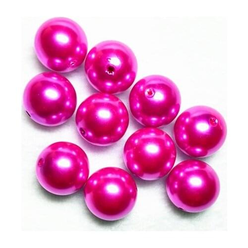 Choose size) 6mm/8mm/10mm/12mm/14mm/16mm/18mm/23mm/25mm hot pink color Acrylic Pearl Beads#10