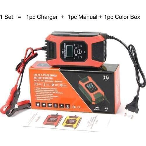 12V 7A 7-stage Battery Charger / Lead GEL STD AGM Car Motorcycle Battery Charger / Pulse Charge Maintainer & Desulfator