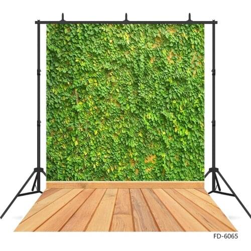 Plant Wall Wooden Floor Photography Background Customized Backdrop Photo Studio for Baby Children Portrait Pets Toy Photocall