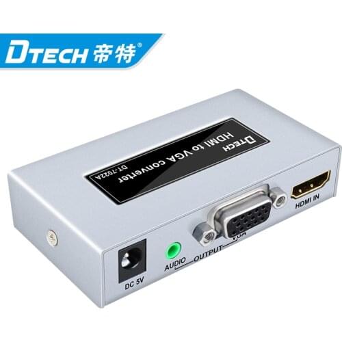 Factory Price Dtech Professional Audio Video 4K 1080P HDMI to VGA HD Converter Rca Hdmi With Video