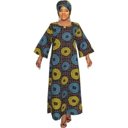 Bazin Riche Dashiki Dress 2021 New Fashion African Dresses For Women Autumn Winter Africa Style Print Rich Long Maxi Dresses