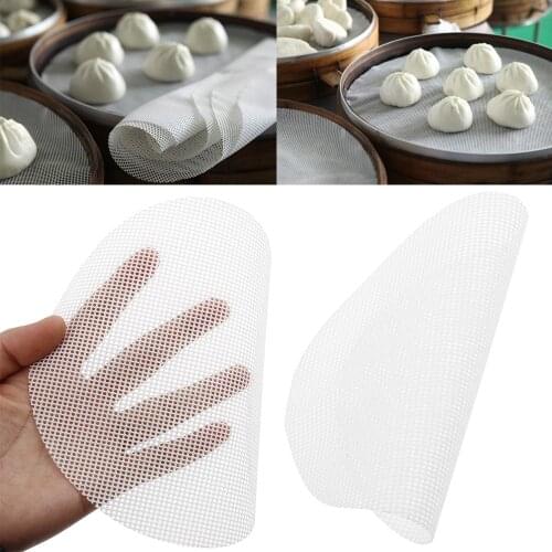 1Pcs Hot Non-Stick Steamer Pad White Silicone Dim Sum Paper Mat Restaurant Cooking Tools Eco-friendly Kitchen Accessories