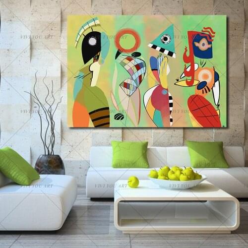 100% Handmade Abstract Canvas Art Wassily Kandinsky Wall Pictures For Living Room Bedroom Modern Painting Home Decor No Frame