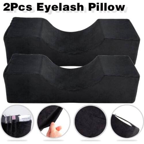 2Pcs Neck Support Lash Pillow Ergonomic Memory Foam Eyelash Extension Pillow Special Flannel Salon Use Beauty Make Up Tools