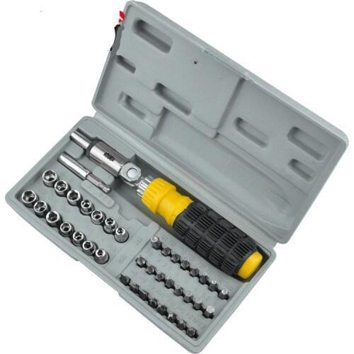 41 in 1 New Portable 1/4 Inch Hex Left/Right Rotating 180 Degree Ratchet Screwdriver kit