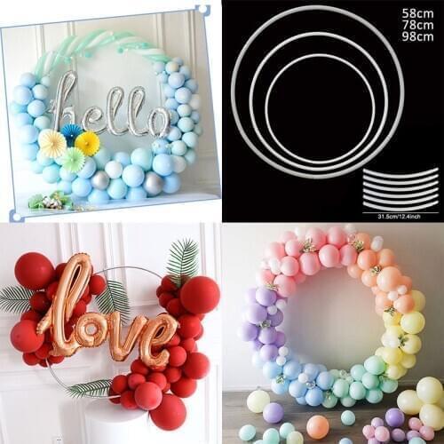 58/78/98cm Plastic Balloon Circle Garland Accessories Ballons Ring DIY Globos Arch for Wedding Birthday Baby Shower Decoration