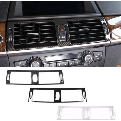 ABS Car Center Console Air Conditioning Outlet Frame Cover Stickers Trim Fit For BMW X5 E70 X6 E71 2008-2013 Auto Accessories