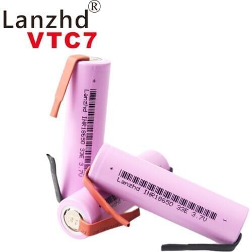 10PCS 18650 3.7v battery 35E Rechargeable batteries 18650 lithium Li ion VTC7 3300mAh 3500mAh +DIY Nickel 100% original