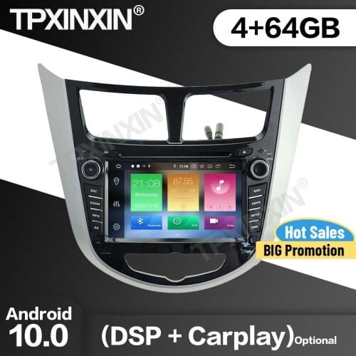 64G Car Radio 2Din Stereo Receiver Android For Hyundai Accent Verna 2010 2011 2012 GPS Navi Multimedia Player Recorder Head Unit