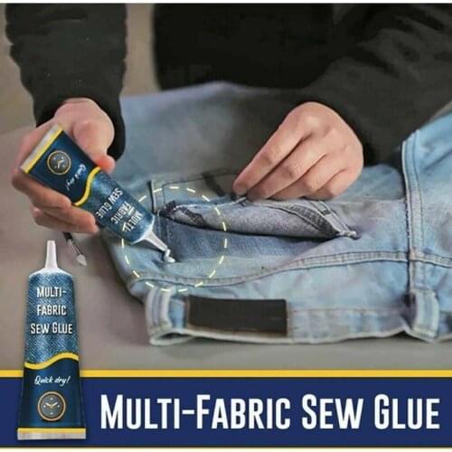 50ml Sew Glue 2 Minutes Fast Drying Liquid Glue Fabric Leather Secure Stitch Liquid Sewing Supplies Universal Cure Within 24h