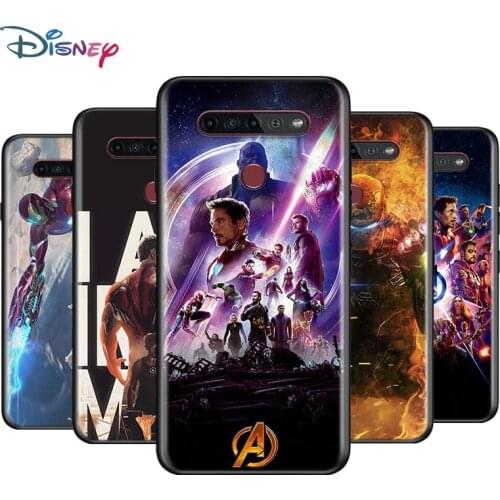 Black Soft Iron Man Marvel Avengers For LG K92 K62 K52 K42 K31 K22 K71 K61 K51S K41S K30 K20 G8 G8S G8X ThinQ Phone Case