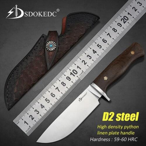 High hardness D2 steel fixed blade pocket knife hunting survival military knives camping outdoor utility tactical multi edc tool
