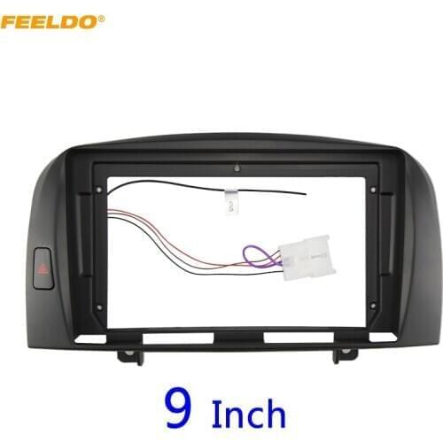 FEELDO Car Audio 9" Big Screen Fascia Frame Adapter For Hyundai NF Sonata 2Din Dash DVD Player Fitting Panel Frame Kit #HQ6615