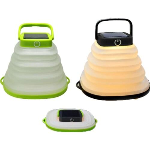 Solar Powered Camping Lantern, 2700K Portable Chargeable Collapsible LED Lantern for Outdoor Night Hiking Camping Tent Hunting