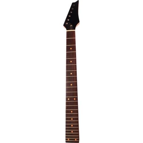 Maple Rosewood Guitar Neck, 24 Fret Guitar Neck for Electric Guitar Parts, Smooth Surface and Exquisite Handwork Black Head