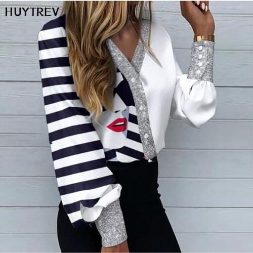 Huytrev Women's Striped Shirts