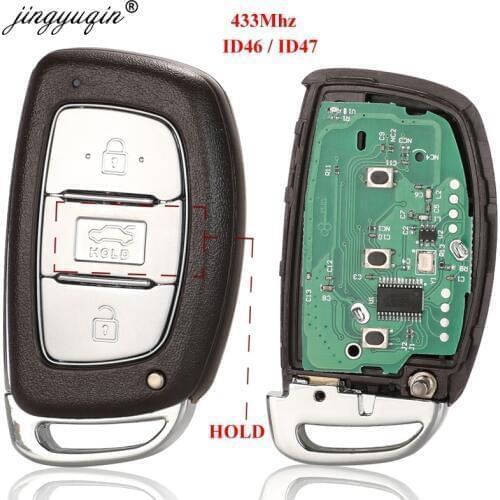 Jingyuqin 3 Buttons Smart Remote Car Key Fob 433MHz for Hyundai Mistra ID47 Chip for Elantra ID46