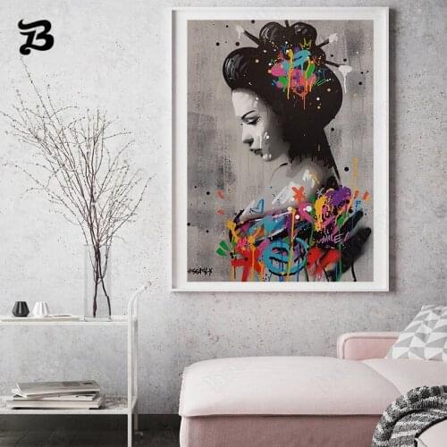 Canvas Painting Abstract Art Modern Sexy Woman Colorful Oil Painting Canvas Posters and Prints Wall Art Pictures for Living Room