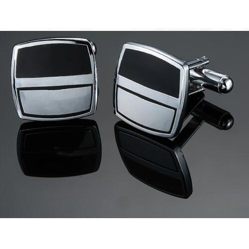 The classic square double color Cufflinks glazed process Style Mens business shirt clothing accessories, free delivery