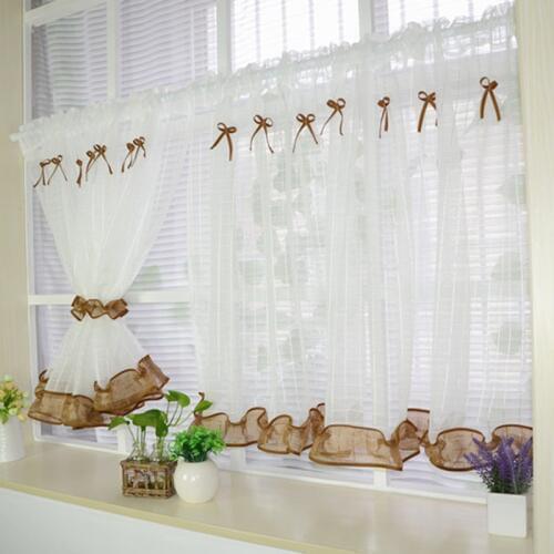 Short Curtains For Kitchen Tulle For Windows Roman Curtain for Living Room Bedroom Drapes Door Blinds Window Treatments 2pcs