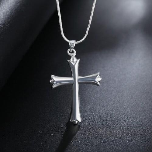 Fashion brand 925 Sterling Silver Necklace For Women Jewelry Classic cross Pendant Christmas gifts Wedding