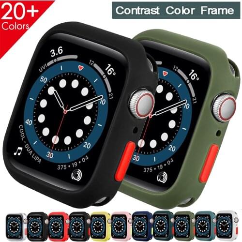 Apple Watch Case For Apple Watch Series 5 6 se 3 42mm 38mm Soft Silicone Protector Apple Watch Accessories for iWatch 40mm 44mm