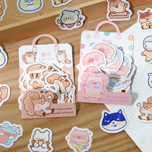 40PCS/Pack 6 Styles Colorful Planet Decorative Stickers For Scrapbooking Cell Cover Diary Student Stationery Album Kids Gift DIY