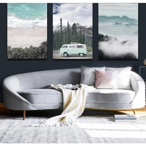 Nordic Natural Forest Travel Landscape Canvas Painting Pictures Decorative Scandinavian Posters for Home Decor Cuadros