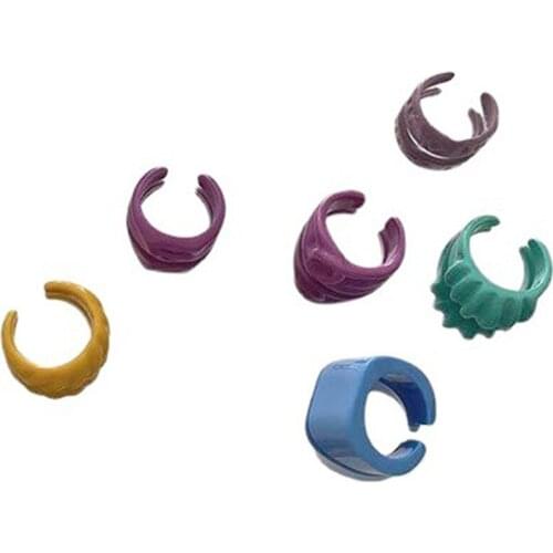 2021 Summer New Hot Selling Ring Individualcandy Color Resin 6 Piece Set Manufacturers for Direct Fashion Style Simple Ring