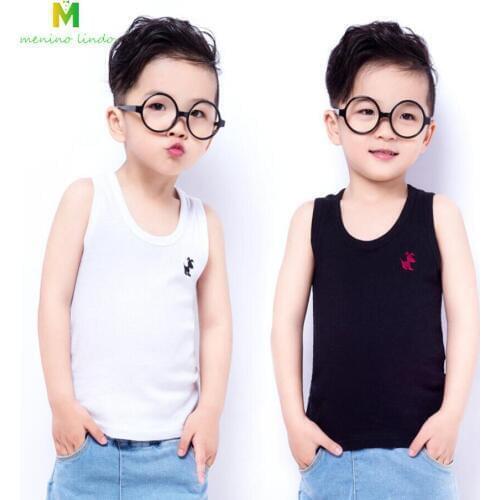 Baby boys clothes kids summer sleeveless pure cotton T-shirts children tights tops 1-11T child casual clothing boys Tees outwear