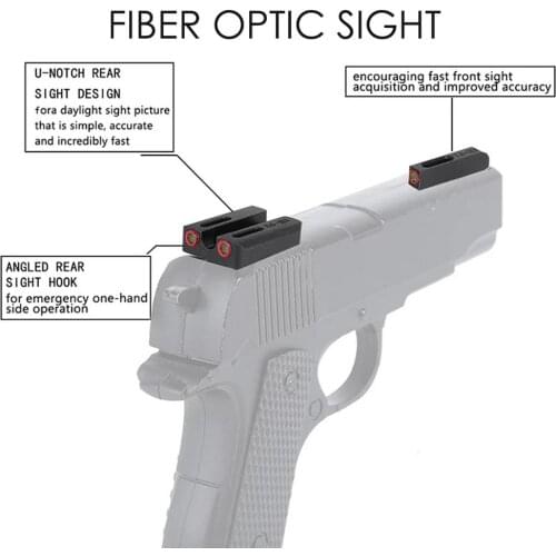 Optic Sight Stainless Steel Accurate Fiber Sight Glock Fiber Optic Sight Front And Rear Fiber Optic Sight Precision Sight