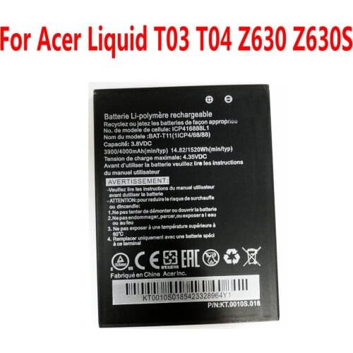 Original High Quality 4000mAh BAT-T11 ICP416888L1 Battery For Acer Liquid T03 T04 Z630 Z630S Mobile phone