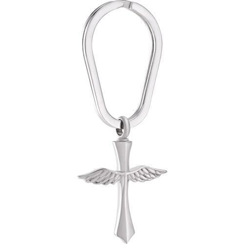 Cremation Urn Necklace for Ashes Angel Wing Cross Urn Key Chain Cremation Jewelry pendant Cross Urn Jewelry
