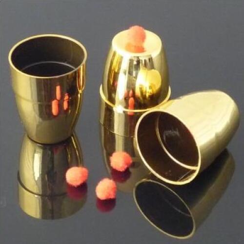 Plastic Three Cups Three Balls In Gold Or Silver Color (Small),Stage Magic Trciks,Mentalism,Close Up Magic Props,Magia Toys,Joke