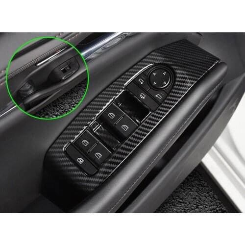 Fit for Mazda 3 Axela 2019 2020 Car Styling ABS Carbon Door Armrest Window Lift Switch Cover 7pcs Auto Accessories Left Hand