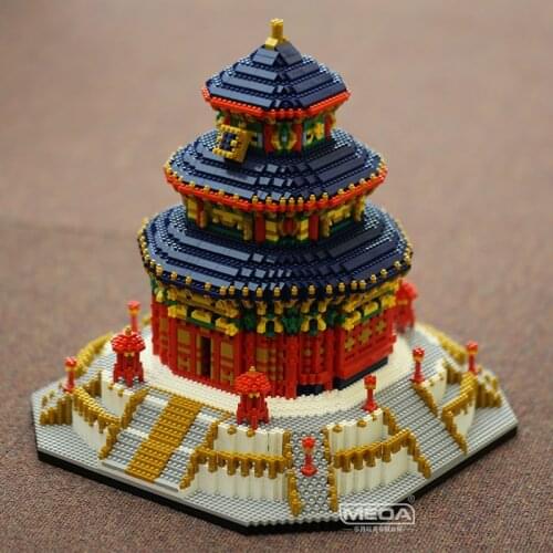 Hot YZ Blocks Mini Architecture 3D Model Building Toys Brick Beijing Temple of Heaven Educational Kids Toys World famous places