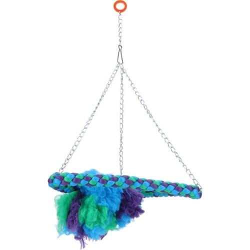 Bird Climbing Toy Cage Swing Cotton Rope with Hook for Chewing Biting
