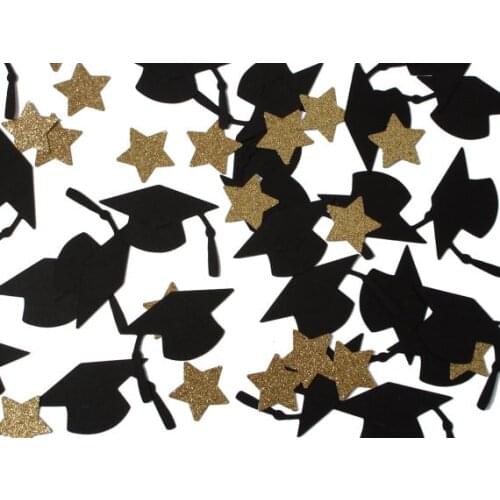 Graduation Cap and Stars Confettis birthday wedding bridal baby shower party Table scatters scrapbooking