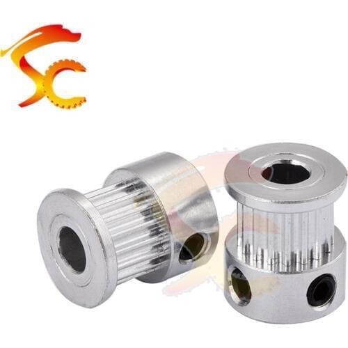 2pcs/lot Alumium GT2 Timing Pulley 17 teeth Bore 5mm for width 6mm belt and For 3D printer GT2 17teeth Free shipping