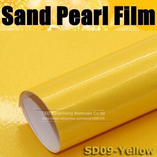 Premium quality 10/20/30/40/50/60X152CM/Lot Yellow Golden sand pearl Vinyl sticker sanding pearl glitter glossy sticker yellow