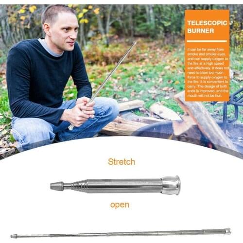 Retractable Fire Tube Camping Picnic Barbecue Fire Steel Retractable Lighter Fire Tube 6-section Fire Rod J0C1