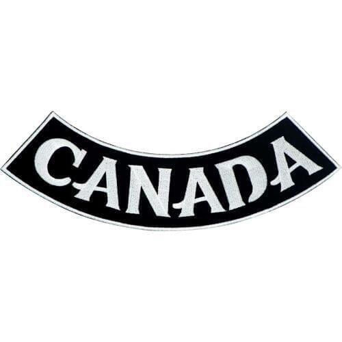 CANADA ROCKER bottom iron on hook backing funny punk rock embroidered biker motorcycle patches for vest hat jeans