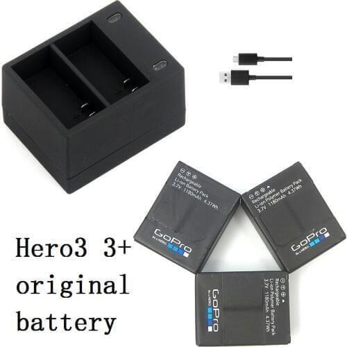 New 100% Original Battery Clownfish USB Dual Port Charger for Gopro hero 3 3+ AHDBT 301 302 battery Charger Action Accessories